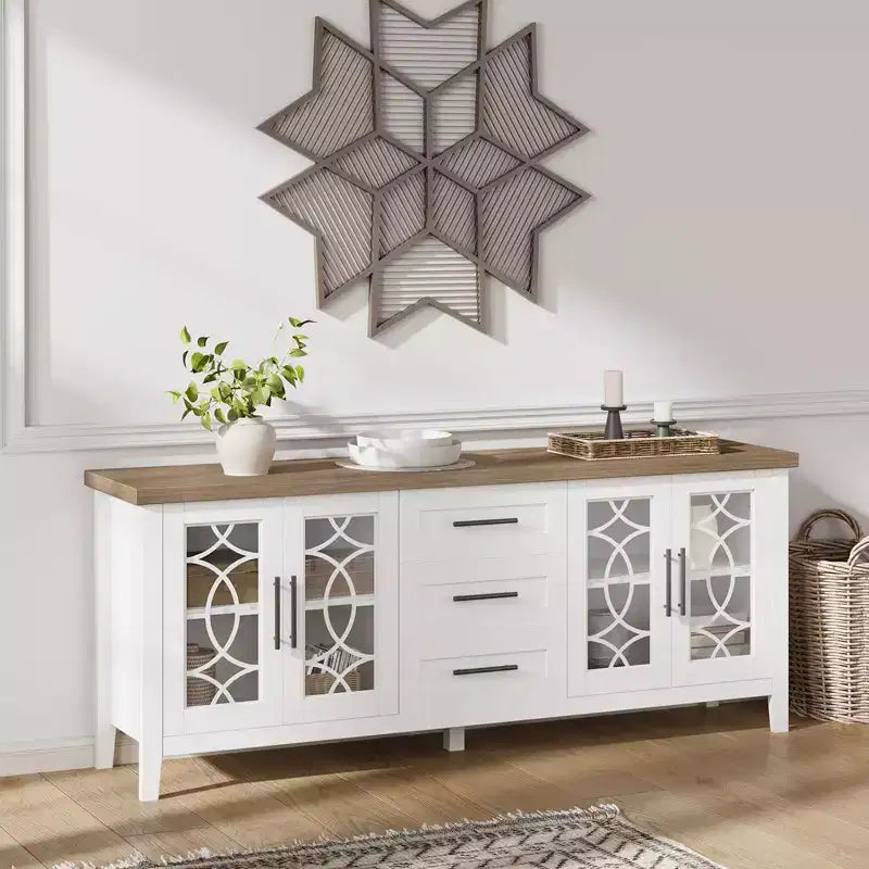 TV Stands with Storage Drawers, TV Entertainment Center, TV Console Table for Living Room Bedroom, Storage Cabinet