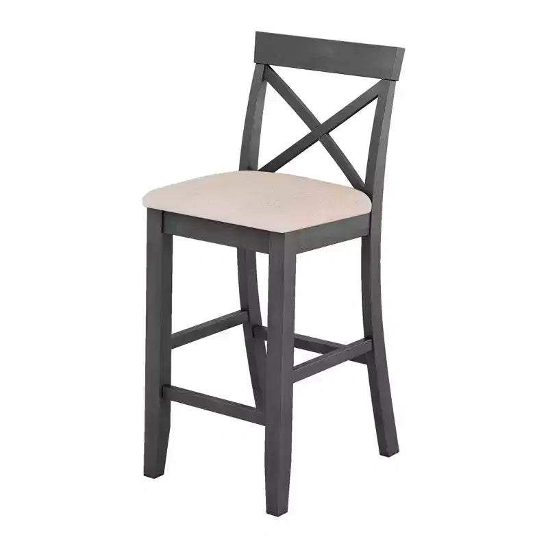 Farmhouse 47.5 Rectangular Wood Bar Height Dining Table Set, Kitchen Breakfast Nook with 2 Chairs for Small Places - ModernLuxe