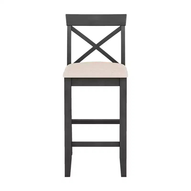 Farmhouse 47.5 Rectangular Wood Bar Height Dining Table Set, Kitchen Breakfast Nook with 2 Chairs for Small Places - ModernLuxe