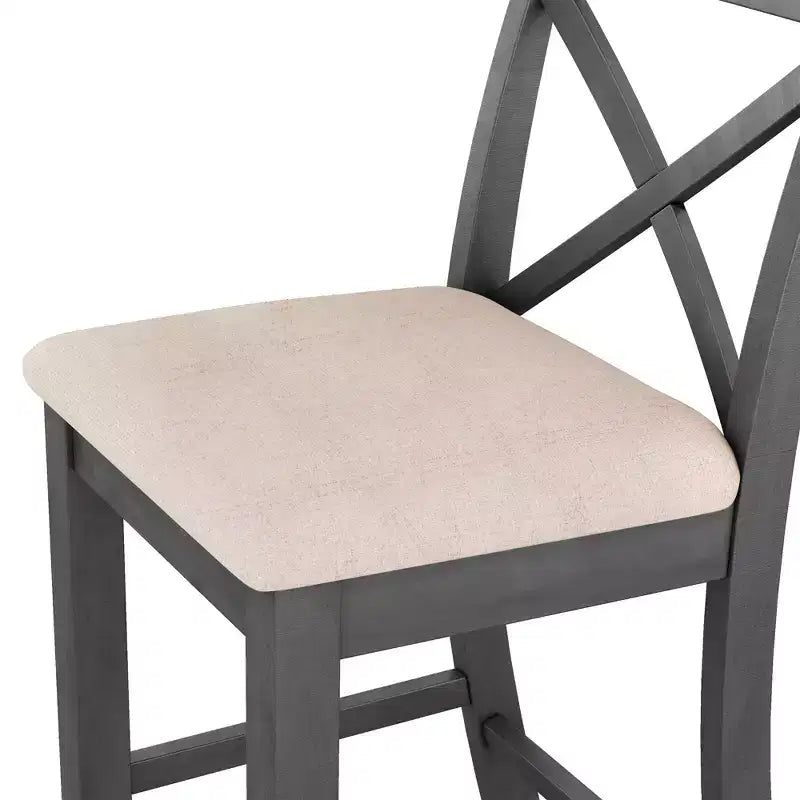 Farmhouse 47.5 Rectangular Wood Bar Height Dining Table Set, Kitchen Breakfast Nook with 2 Chairs for Small Places - ModernLuxe