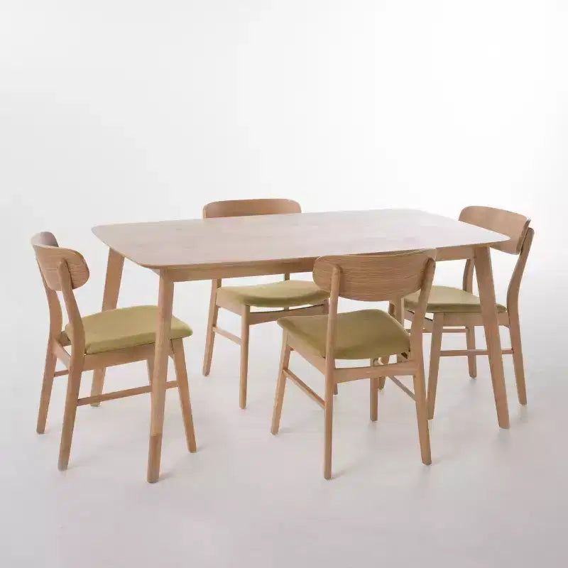 GDFStudio Balfern 5 Pieces Mid Century Modern Upholstered Wood Dining Set