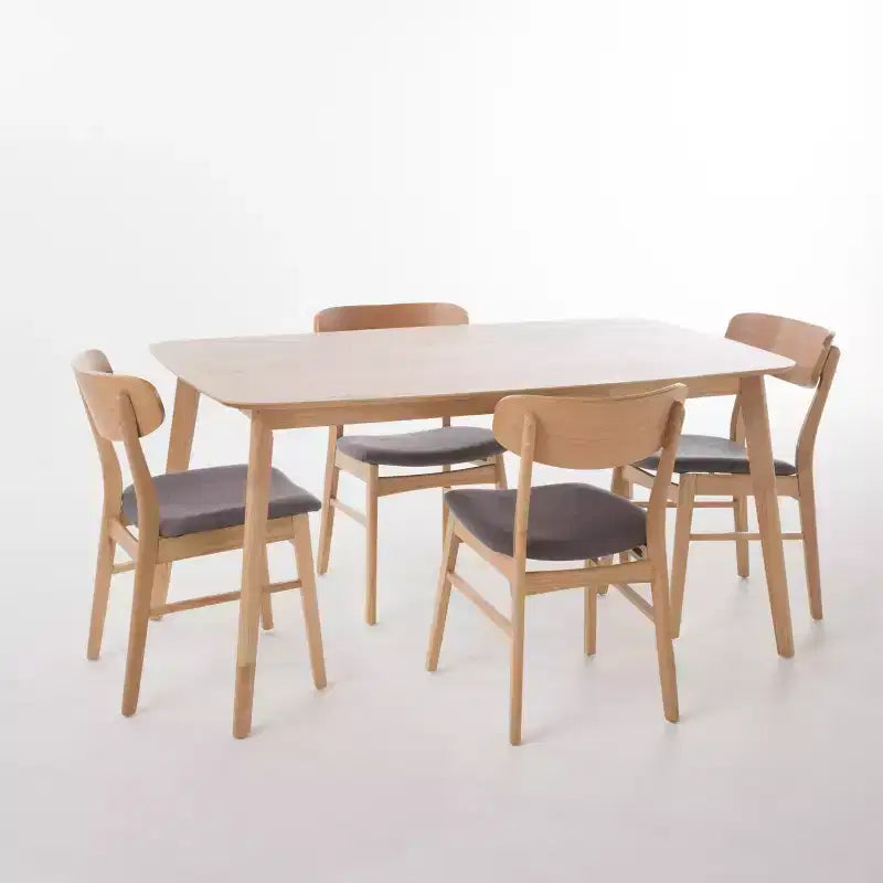 GDFStudio Balfern 5 Pieces Mid Century Modern Upholstered Wood Dining Set