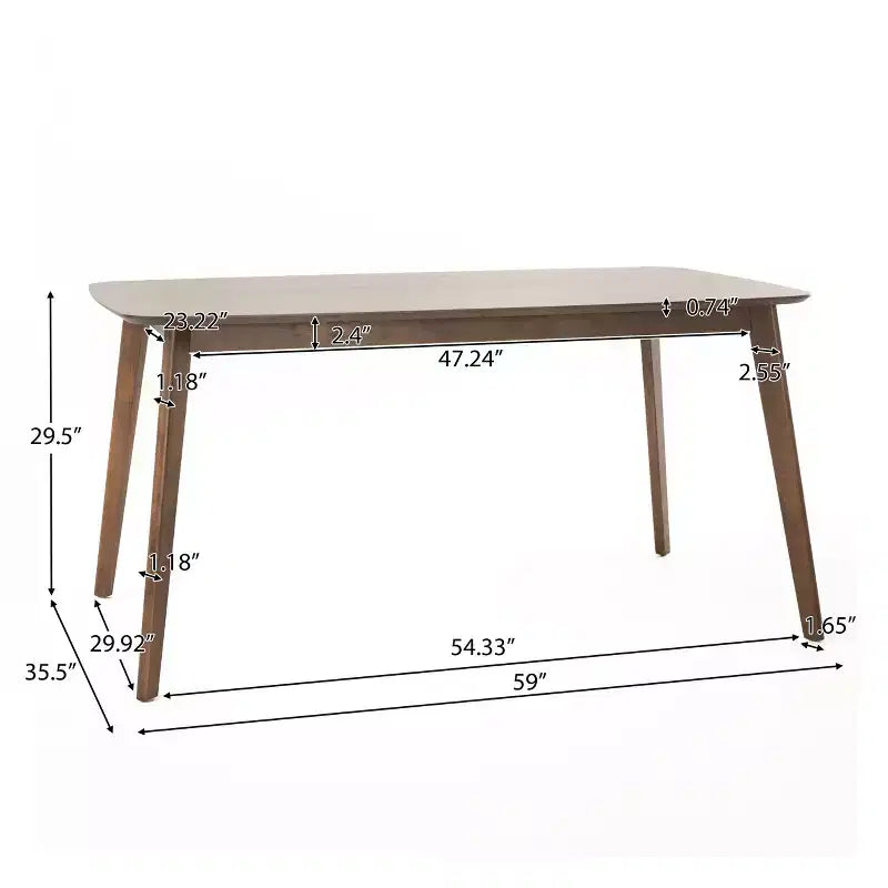 GDFStudio Balfern 5 Pieces Mid Century Modern Upholstered Wood Dining Set