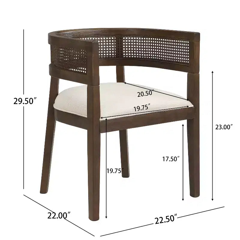 Christopher Knight Home Lythor 7 Piece Cane and Rubberwood Upholstered Dining Set