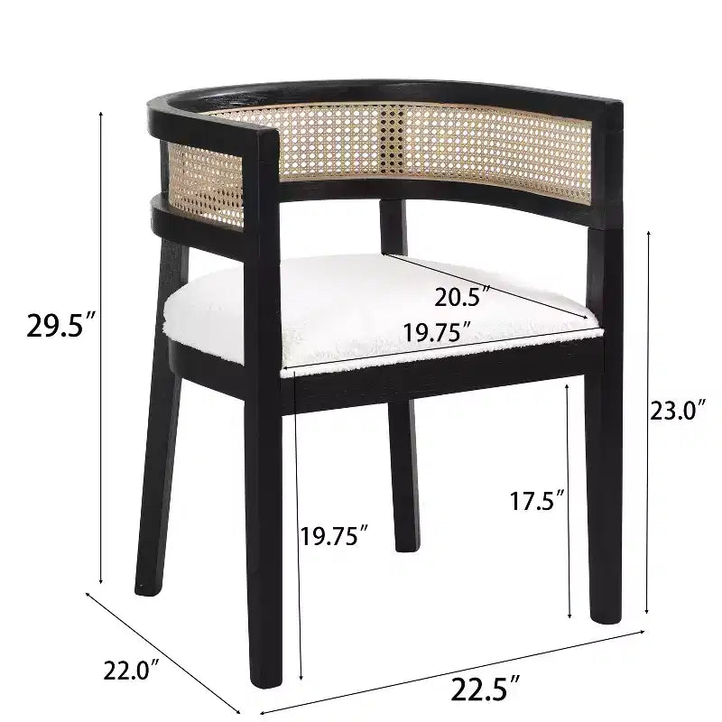 Christopher Knight Home Lythor 7 Piece Cane and Rubberwood Upholstered Dining Set
