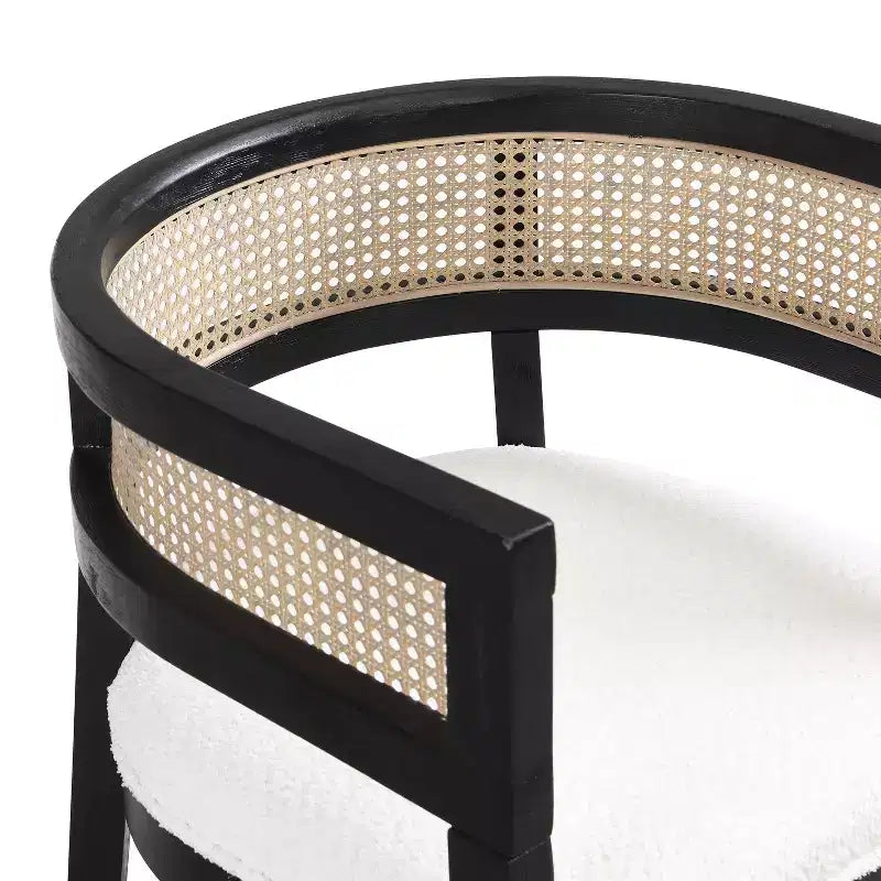 Christopher Knight Home Lythor 7 Piece Cane and Rubberwood Upholstered Dining Set
