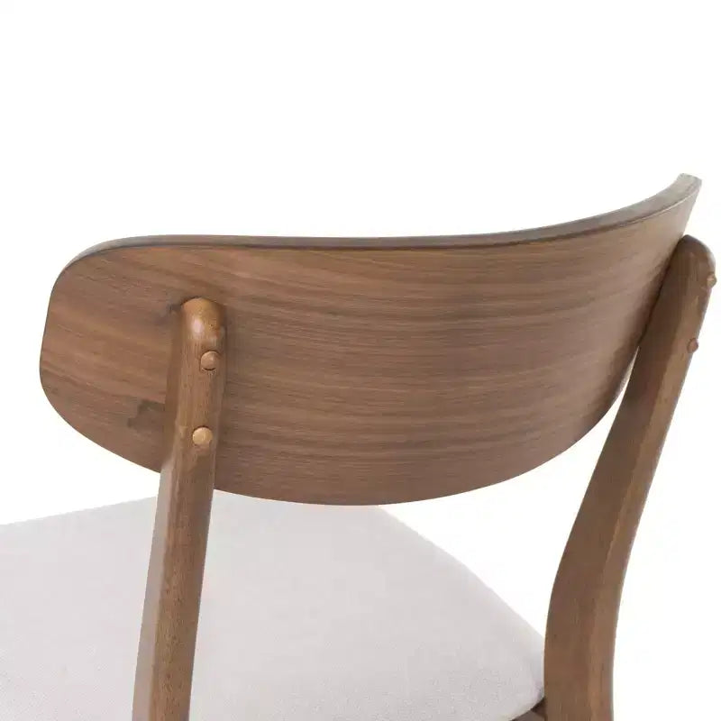 GDFStudio Alexis Mid Century Modern 7 Piece Fabric and Upholstered Rubberwood Dining Set