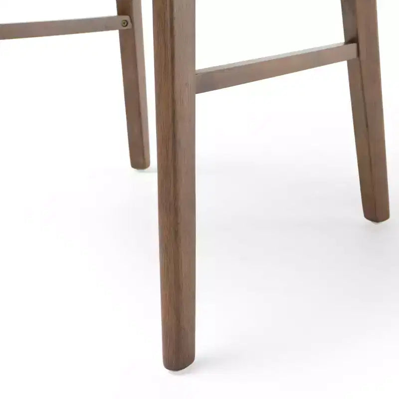 GDFStudio Alexis Mid Century Modern 7 Piece Fabric and Upholstered Rubberwood Dining Set