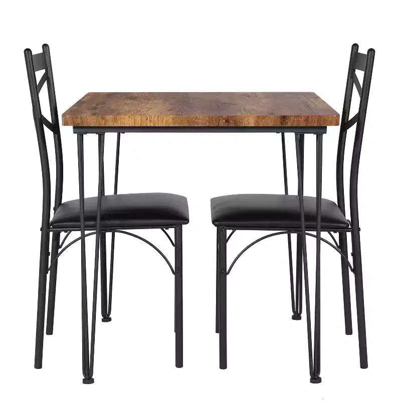 VECELO Dining Table Set, 3/5 Pieces Dining Room Table Set with 2/4 upholstered Chairs for Small Space, Apartment