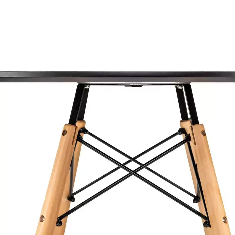 LeisureMod Dover 3-Piece Dining Set  Round Black MDF Bistro Table with 2 Plastic Chairs, Modern Kitchen, Dining Room, Small Space, Cafe Seating