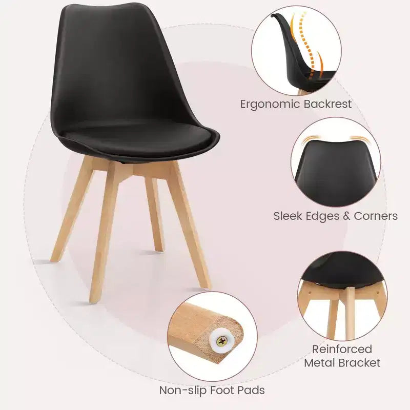 Costway 5 PCS Dining Set Modern Round Dining Table 4 Chairs for Small Space Kitchen