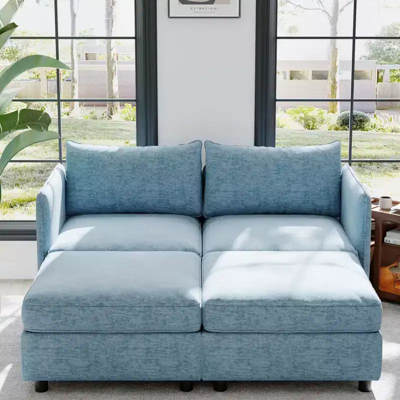 Christopher Knight Home Penny Versatile 68 Modular Storage Loveseat with Two Ottomans