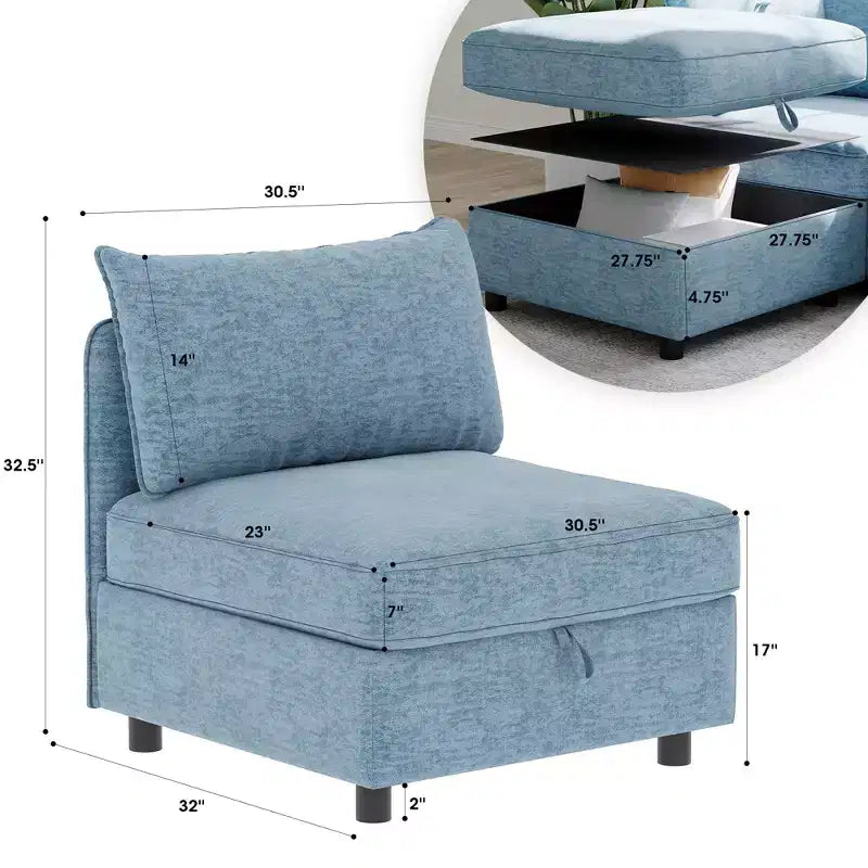 Christopher Knight Home Penny Versatile 68 Modular Storage Loveseat with Two Ottomans