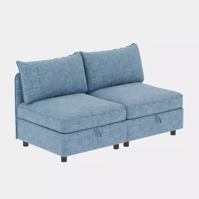 Christopher Knight Home Penny Versatile 68 Modular Storage Loveseat with Two Ottomans