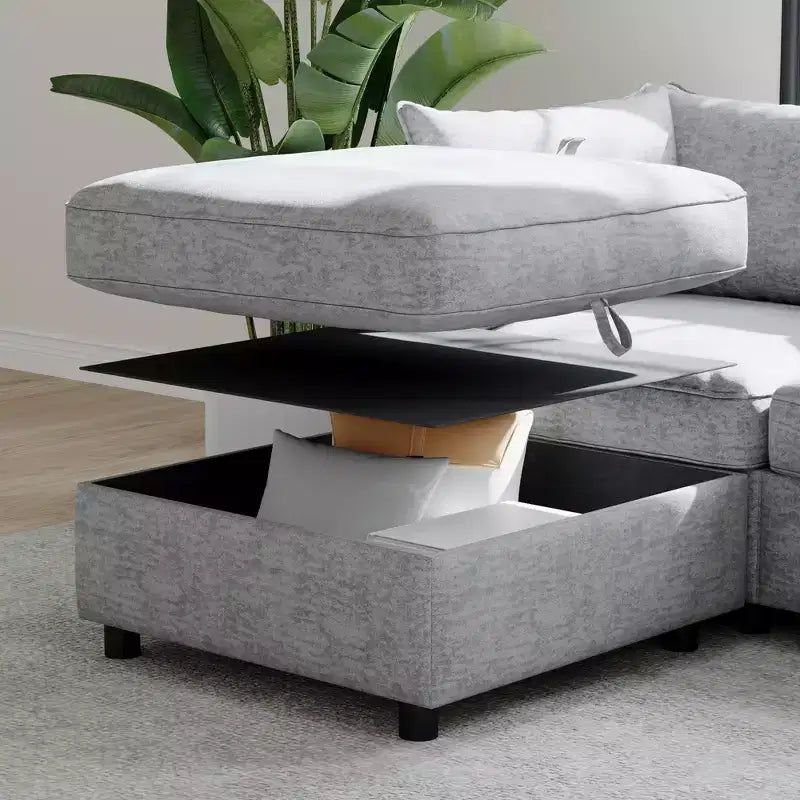Christopher Knight Home Penny Versatile 68 Modular Storage Loveseat with Two Ottomans