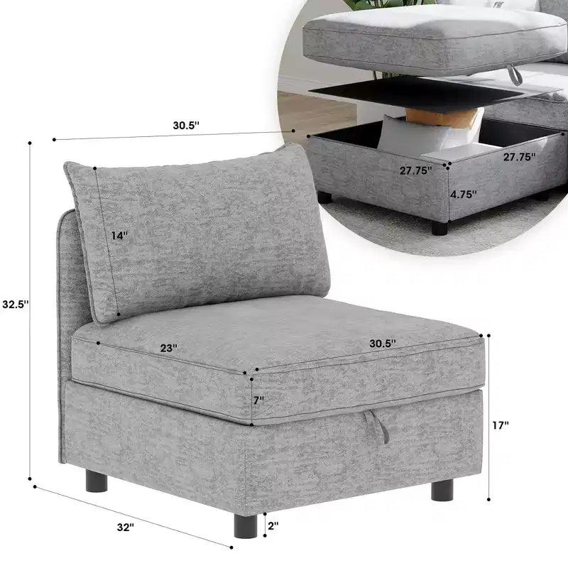 Christopher Knight Home Penny Versatile 68 Modular Storage Loveseat with Two Ottomans