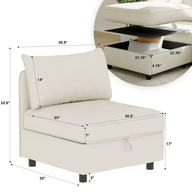 Christopher Knight Home Penny Versatile 68 Modular Storage Loveseat with Two Ottomans