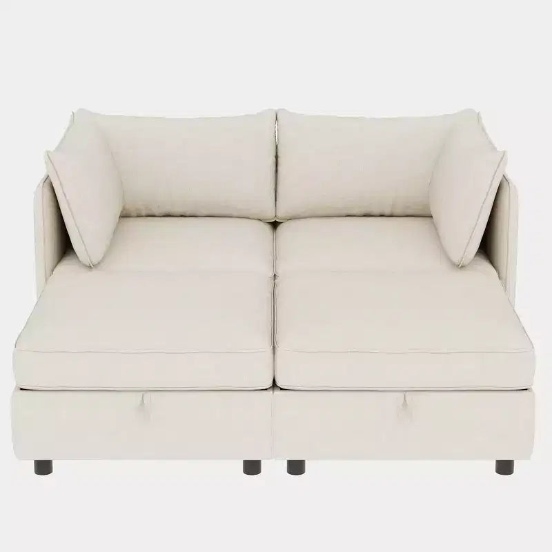 Christopher Knight Home Penny Versatile 68 Modular Storage Loveseat with Two Ottomans