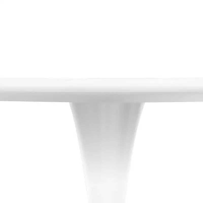 LeisureMod Bristol 5-Piece White Dining Room Set - Round Table and 4 Ergonomic Plastic Dining Chairs