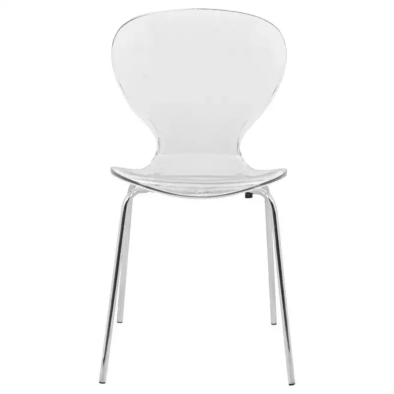 LeisureMod Bristol 5-Piece White Dining Room Set - Round Table and 4 Ergonomic Plastic Dining Chairs