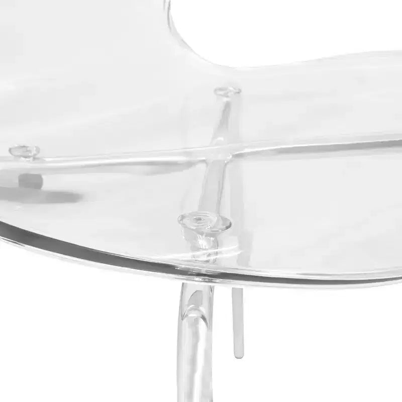 LeisureMod Bristol 5-Piece White Dining Room Set - Round Table and 4 Ergonomic Plastic Dining Chairs
