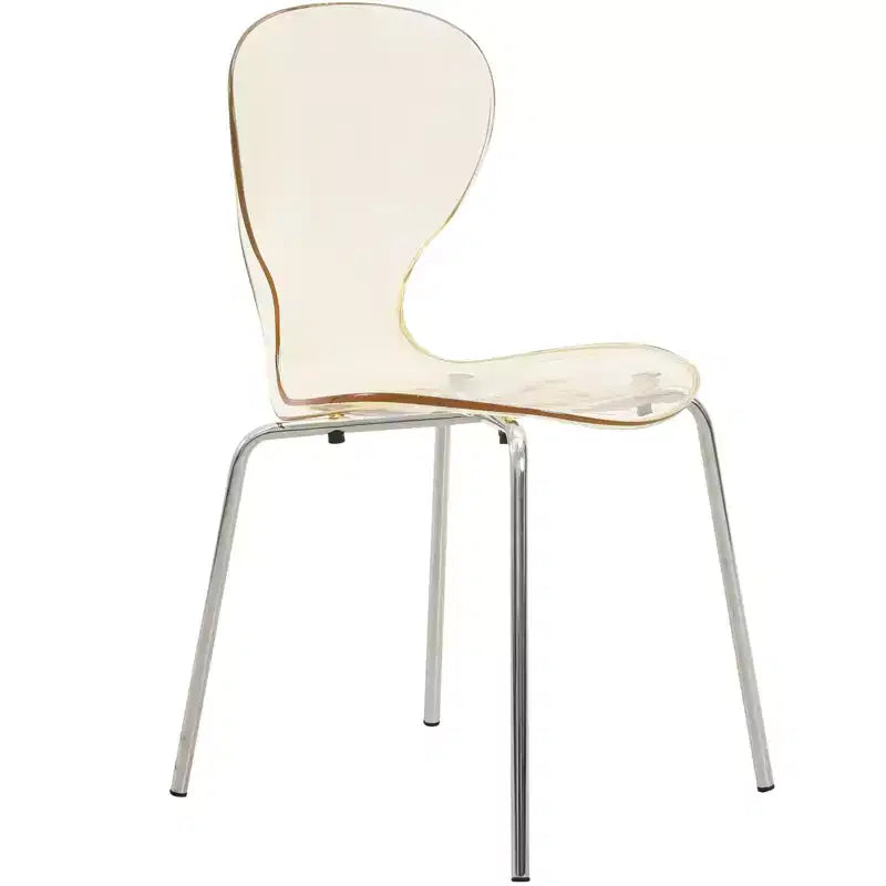 LeisureMod Bristol 5-Piece White Dining Room Set - Round Table and 4 Ergonomic Plastic Dining Chairs
