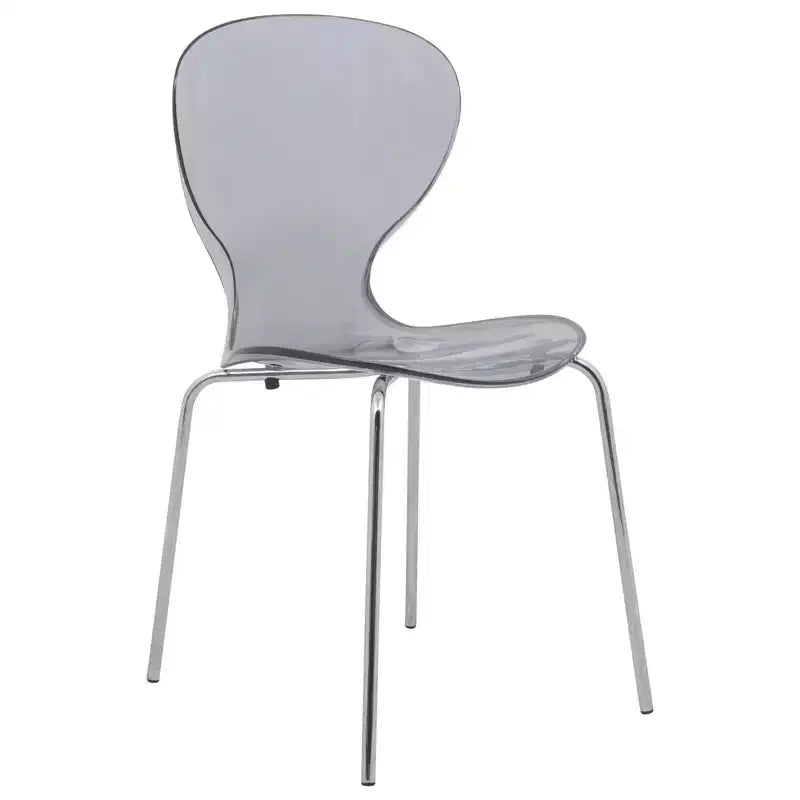 LeisureMod Bristol 5-Piece White Dining Room Set - Round Table and 4 Ergonomic Plastic Dining Chairs