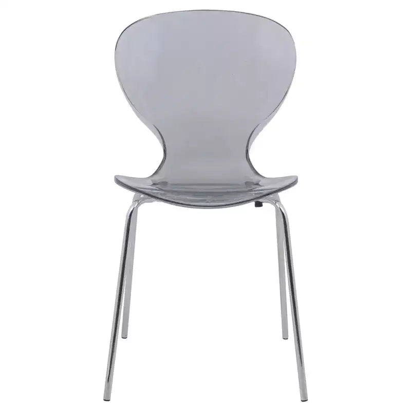 LeisureMod Bristol 5-Piece White Dining Room Set - Round Table and 4 Ergonomic Plastic Dining Chairs