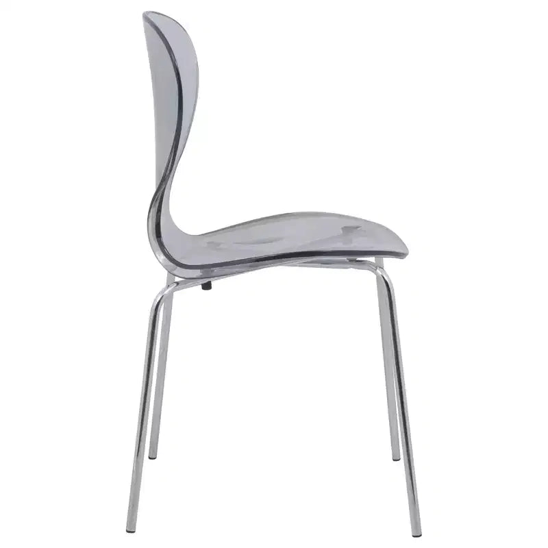 LeisureMod Bristol 5-Piece White Dining Room Set - Round Table and 4 Ergonomic Plastic Dining Chairs