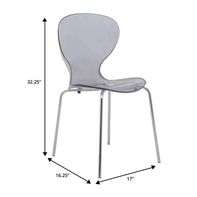 LeisureMod Bristol 5-Piece White Dining Room Set - Round Table and 4 Ergonomic Plastic Dining Chairs