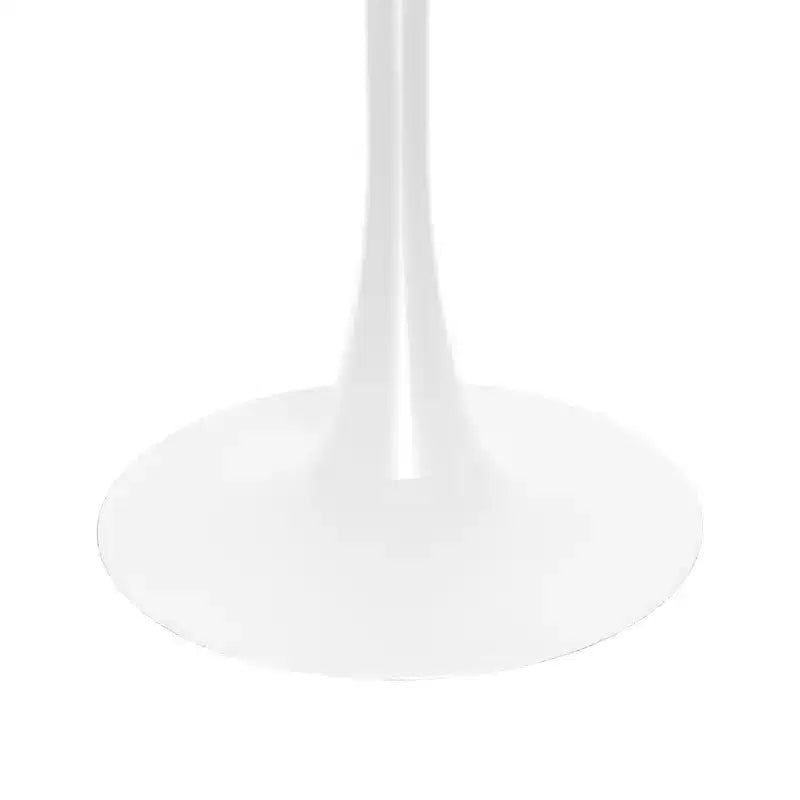 LeisureMod Bristol 5-Piece White Dining Room Set - Round Table and 4 Ergonomic Plastic Dining Chairs