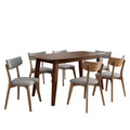 Christopher Knight Home Walton 7 Pieces Mid-Century Modern Rubberwood Upholstered Dining Set