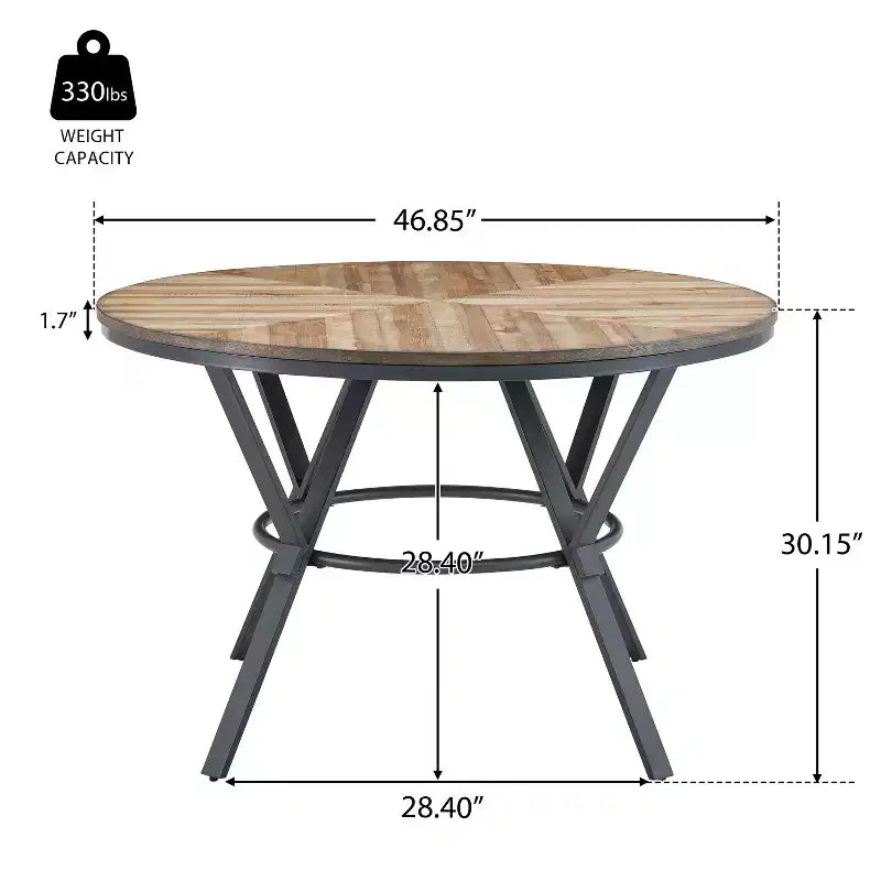 5 Piece Dining Table Set Dining Set with 4 Dining Chairs and Round/Square Table, Black+Natural/Walnut-ModernLuxe