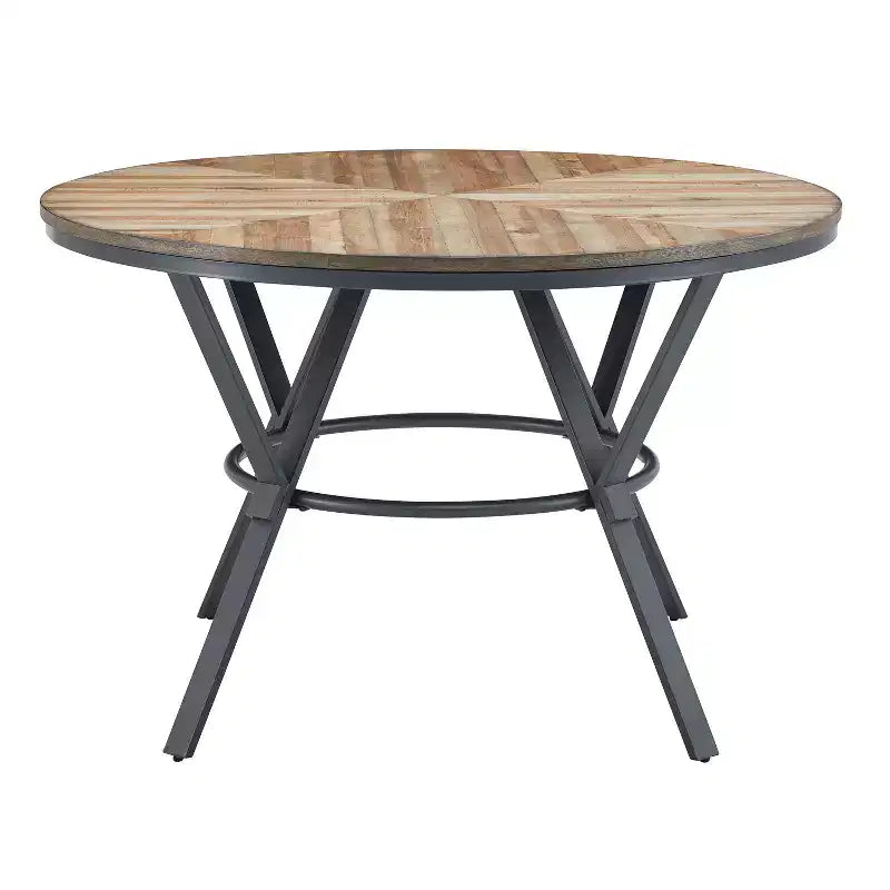 5 Piece Dining Table Set Dining Set with 4 Dining Chairs and Round/Square Table, Black+Natural/Walnut-ModernLuxe