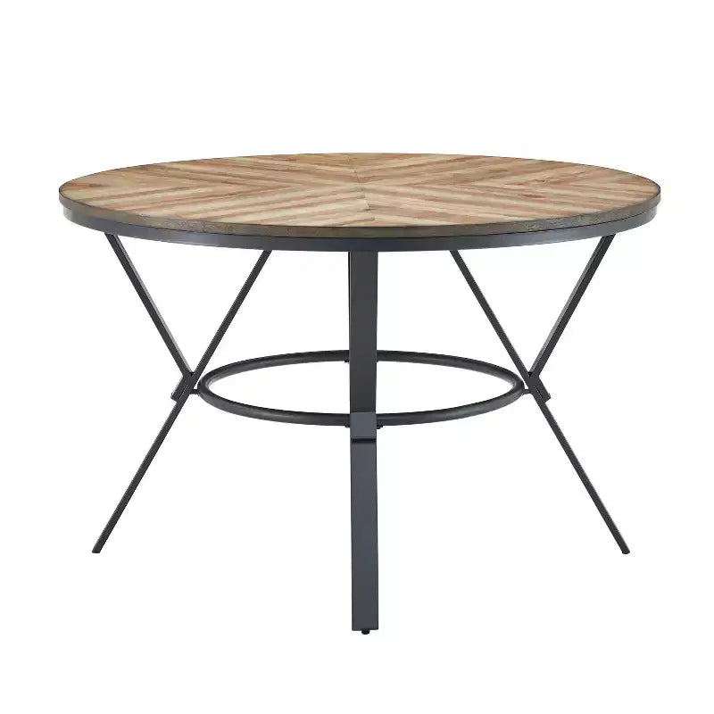 5 Piece Dining Table Set Dining Set with 4 Dining Chairs and Round/Square Table, Black+Natural/Walnut-ModernLuxe