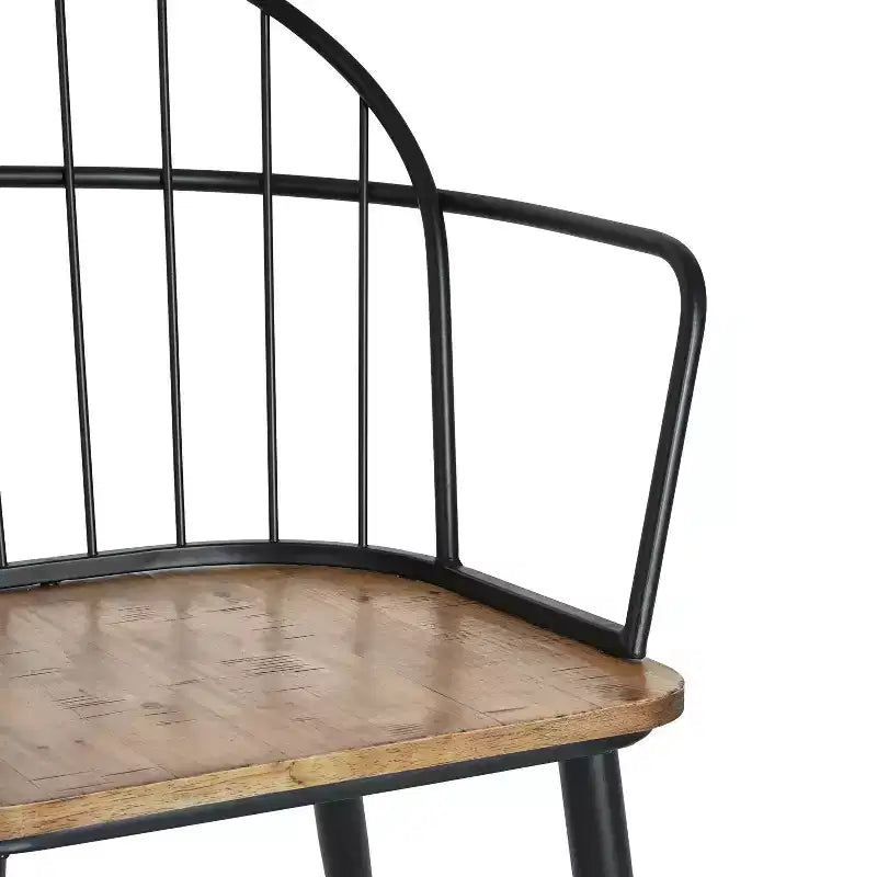 5 Piece Dining Table Set Dining Set with 4 Dining Chairs and Round/Square Table, Black+Natural/Walnut-ModernLuxe