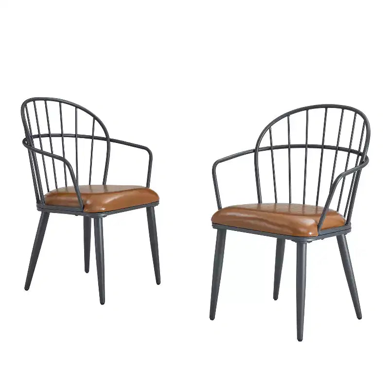 5 Piece Dining Table Set Dining Set with 4 Dining Chairs and Round/Square Table, Black+Natural/Walnut-ModernLuxe