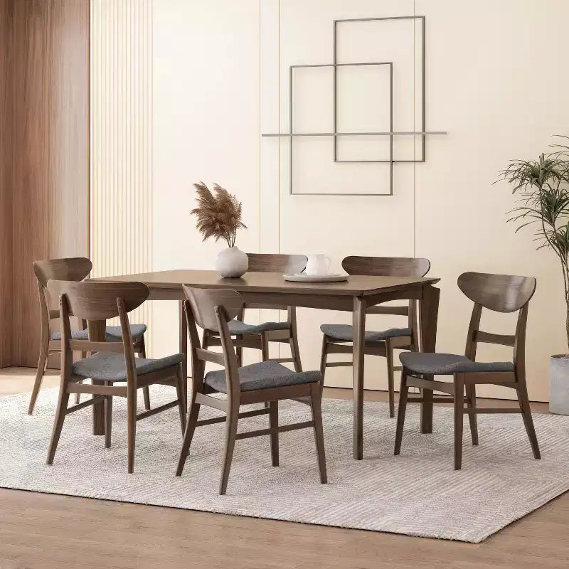 Christopher Knight Home Amesbury Wood and Fabric 7 Piece Dining Set