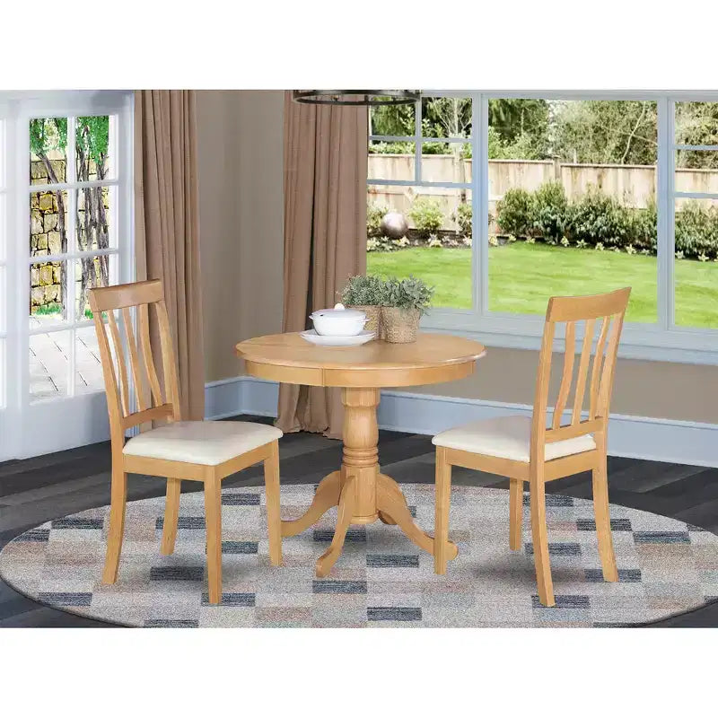 HomeStockKitchen Dining Table Set with 2 Chairs - Modern Black Finish