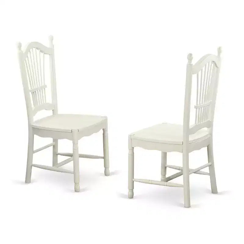 HomeStock Dining Room Kitchen Table Set Round Linen White