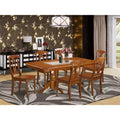 HomeStock Dining Table Set, Saddle Brown