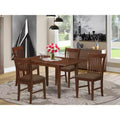 HomeStock Dinette Set Table With Leaf And Dining Chairs Mahogany