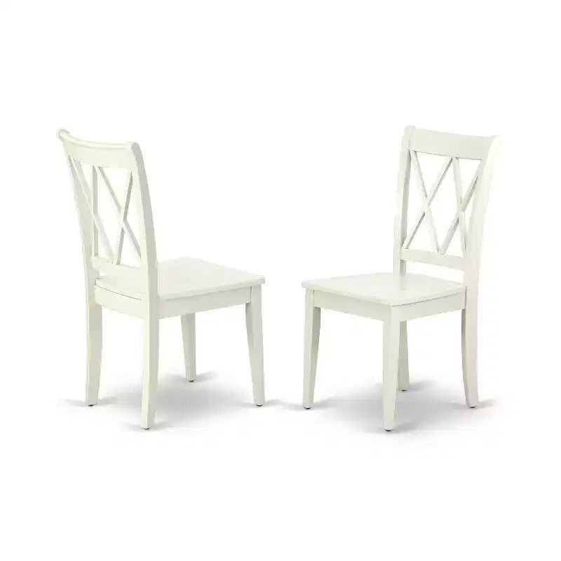 HomeStock 7 Piece Dining Table Set Linen White Oval Table & 6 Chairs Modern Style