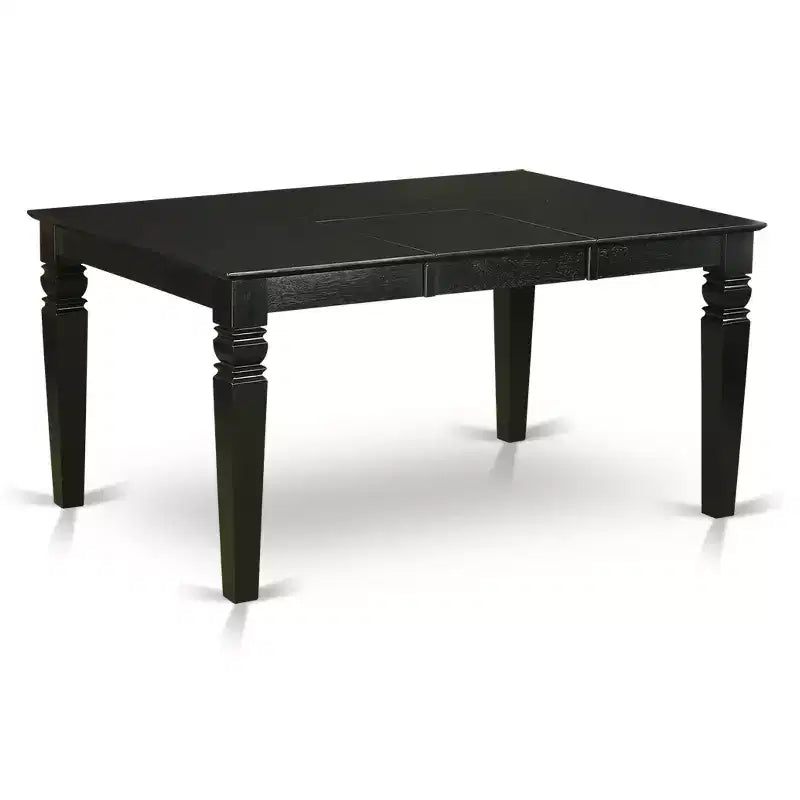 HomeStock 7 Piece Dining Table Set Modern Black Finish