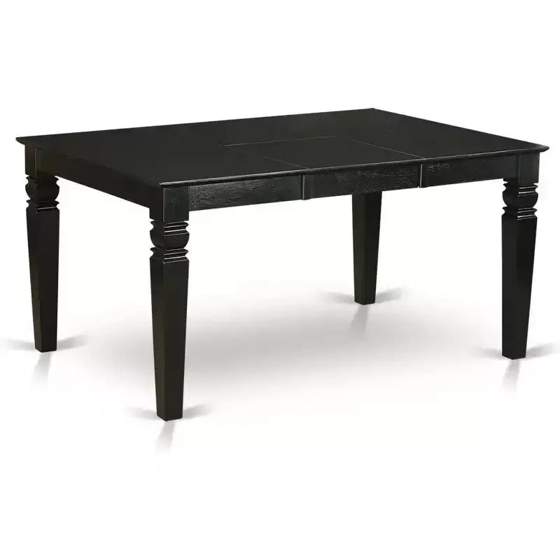 HomeStock 7 Piece Dining Table Set Modern Black Finish