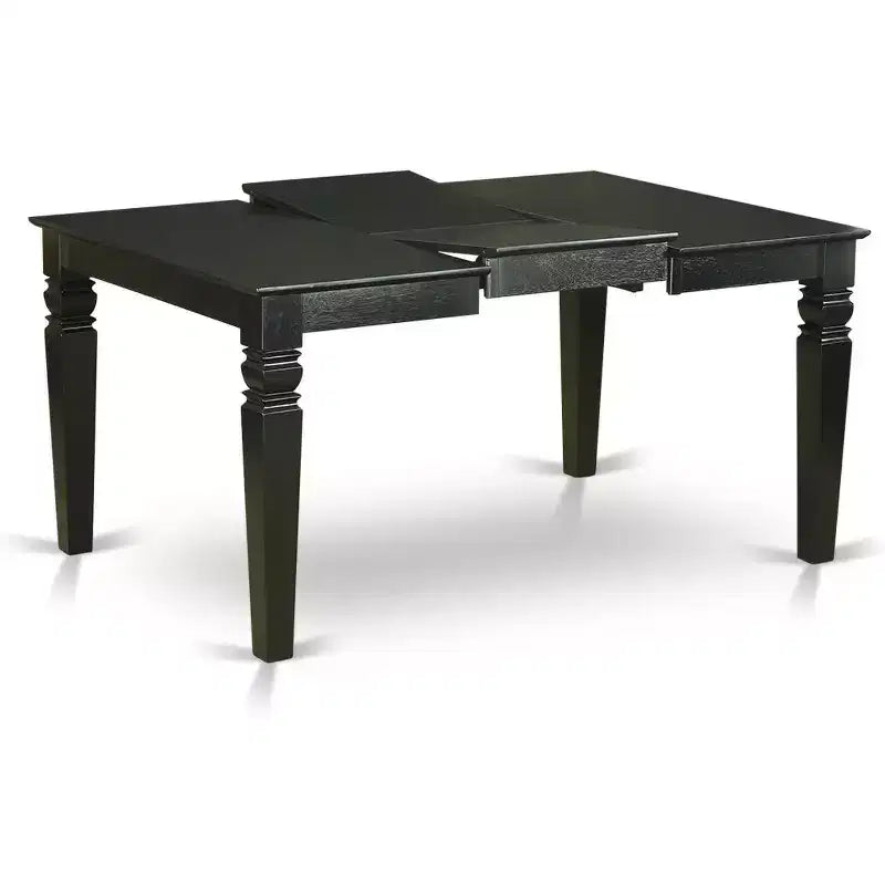 HomeStock 7 Piece Dining Table Set Modern Black Finish