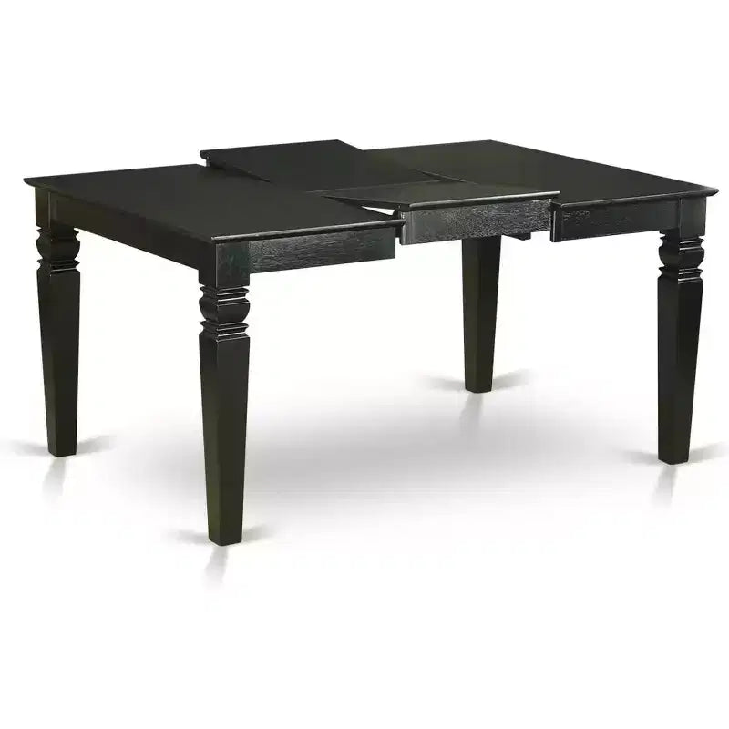 HomeStock 7 Piece Dining Table Set Modern Black Finish