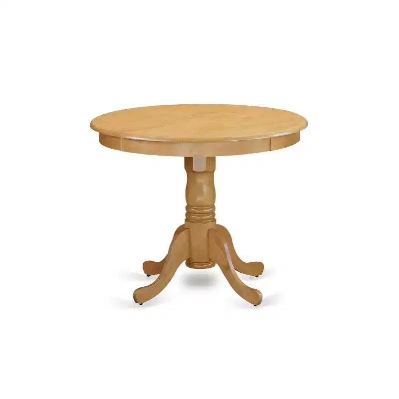HomeStock Anab3 Oak 55 Piece Rounded 36 Inch Dinette Table And Two Parson Chair