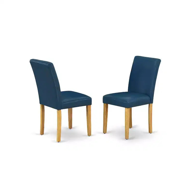 HomeStock Anab3 Oak 55 Piece Rounded 36 Inch Dinette Table And Two Parson Chair