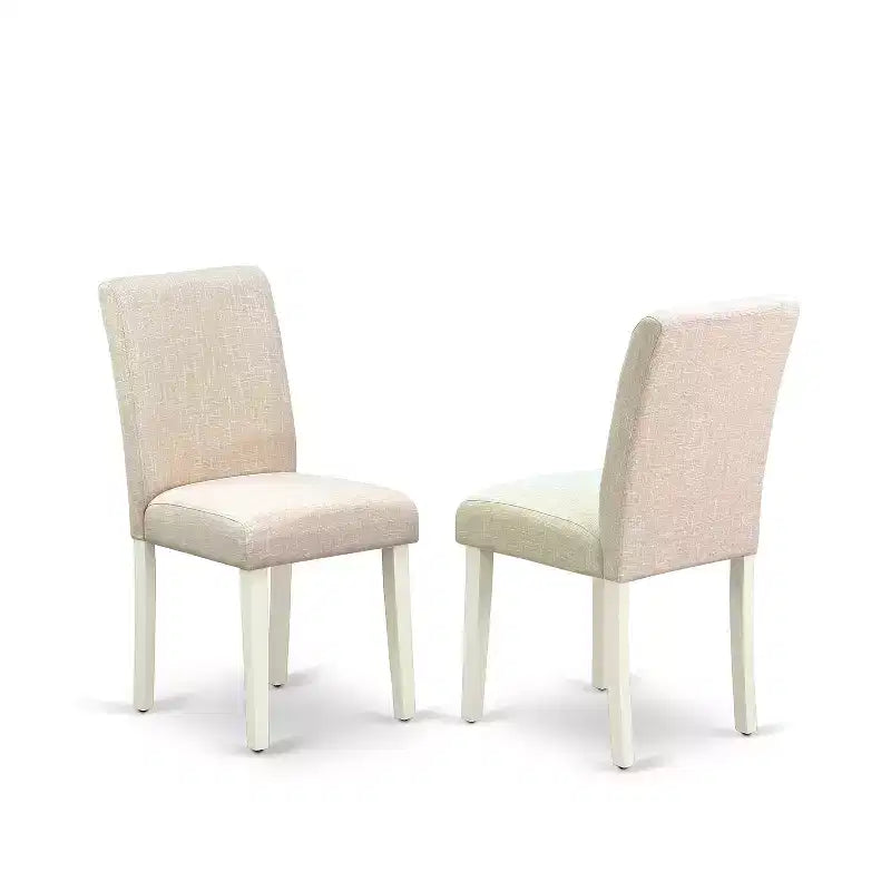 HomeStock Round Kitchen Dining Set Linen Fabric Chairs 36 Inch